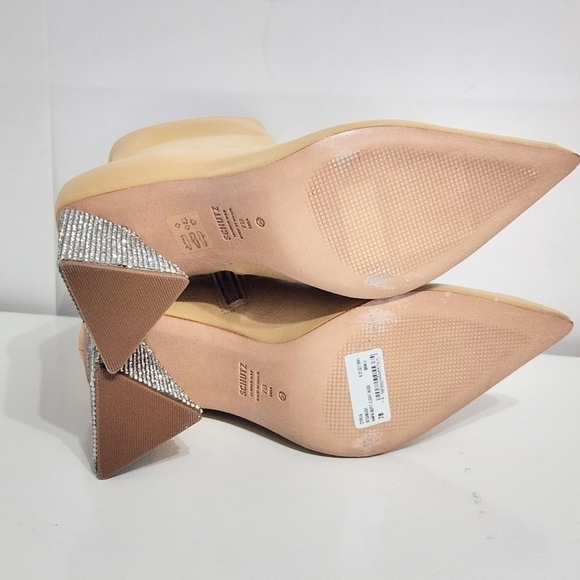 Schutz Cyrus Nappa Leather Sparkly heels Ankle Bootie - Picture 6 of 14